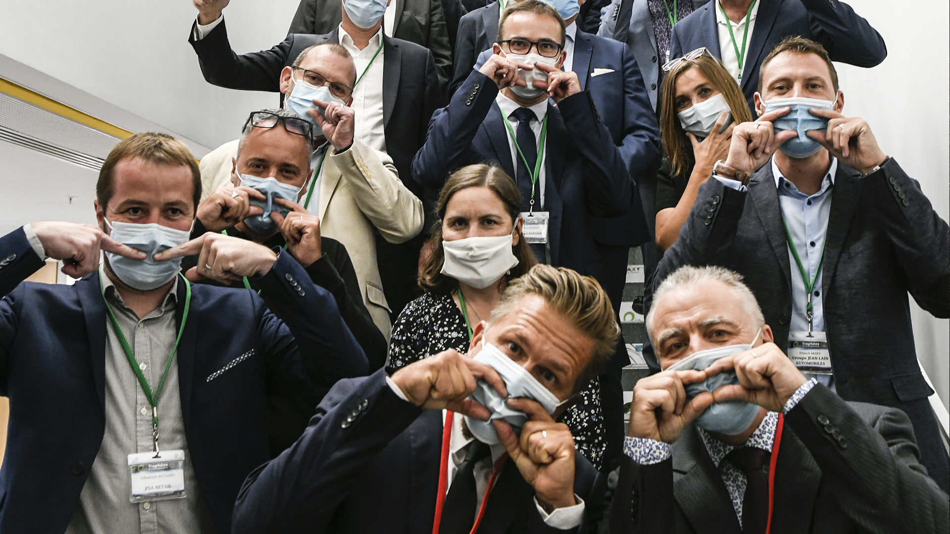 Les Trophées de l'Environnement Photo équipe avec masques COVID 19